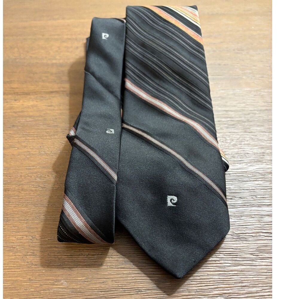 Vintage Pierre Cardin Lot of 3 Ties 3" Wide Striped Polyester Lazarus Pomeroy's - Picture 14 of 14